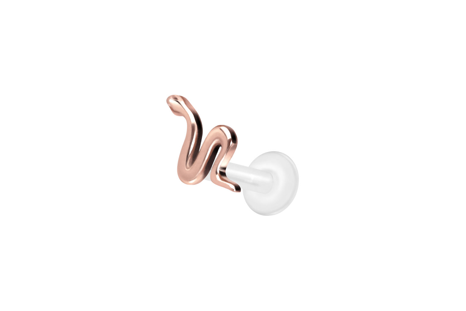 PTFE Labret Piercing mit Innengewinde + Titan-Aufsatz SCHLANGE
